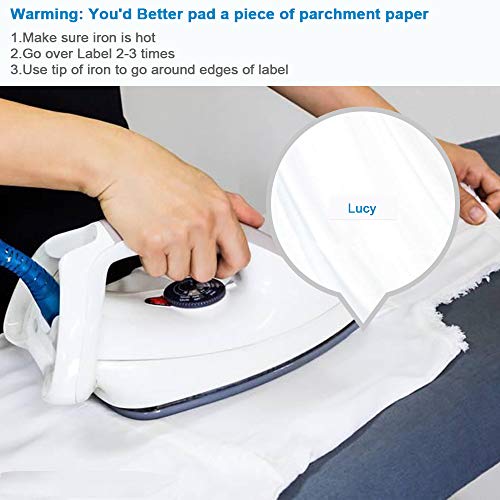 TZe TZ P-Touch Brother Fabric Iron-on Clothing 1/2 Inch Labels Tape Compatible TZe-FA231 TZe-FA3 TZe-FA3R, for Brother PT-D210 PT-D400 PT-D400VP Label Maker, Black/Blue/Red on White,12mm x 3m, 3-Pack - Thumbnail 2