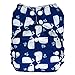 Reusable All-in-one AIO Baby Cloth Diaper One Size Fit 10-33 Lbs (Whale)