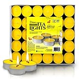 Zion Judaica Citronella Lemon Scented Quality Tealight Candles Set of 60 - Bright Yellow Insect Repellent