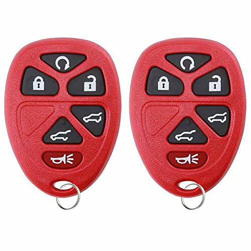 KeylessOption Keyless Entry Remote Control Car Key Fob Replacement for 15913427 -Red (Pack of 2)