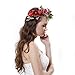 Women handmade Rose Flower Crown with Adjustable Ribbon for Wedding Festivals