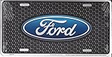 Ford Oval On Honeycomb Metal License Plate
