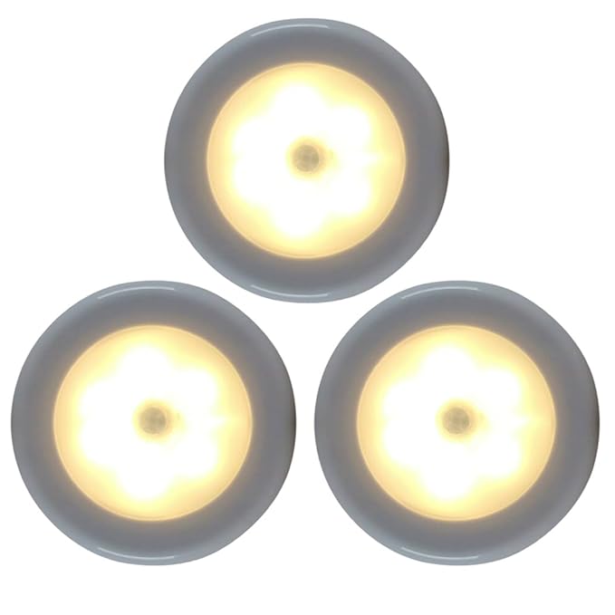 Outgeek 6 LED Wireless Motion Sensor Night Light Battery Powered Light with Sticker