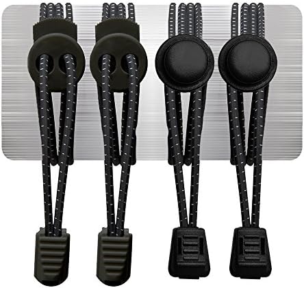 Elastic No Tie Shoelaces Visator Elastic 3M Reflective Shoelaces Make You Safer In The Night Stretch Laces Easy to Install and Use Great Time-Saving Accessories For Sport Shoes (2 Pair)