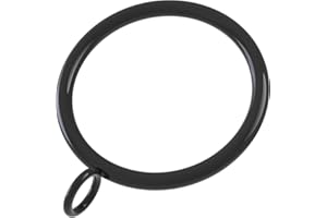 ANJUU 48 Pack 38mm Inner Diameter Metal Curtain Drape Sliding Eyelet Rings Black Tone