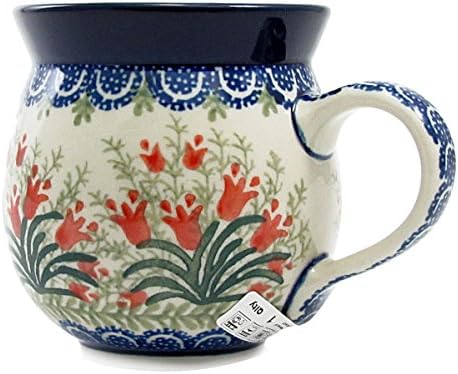 Polish Pottery 11 Ounce Bubble Handmade Mug Traditional Pattern 070-1431