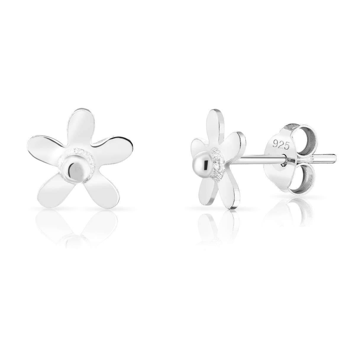 DTPsilver® SMALL 925 Sterling Silver Studs Earrings - Daisy Flower - Diameter 8 mm — image 1
