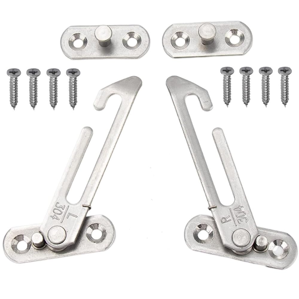 2 Pcs UPVC Window Restrictor Hook Child Lock Restrictor Safety Catch(Left Handed+ Right Handed)