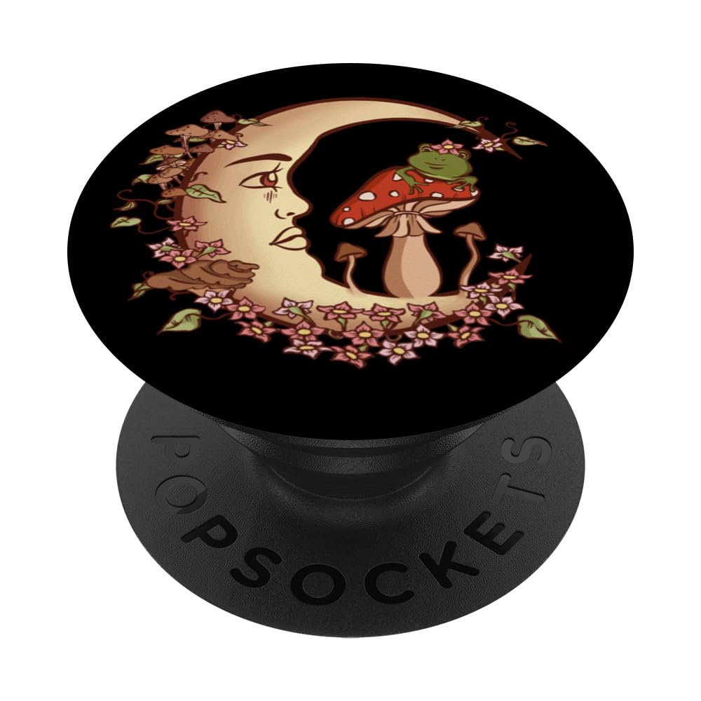 Cottagecore Fairycore Moon Frog Mushroom Aesthetic PopSockets Adhesive PopGrip