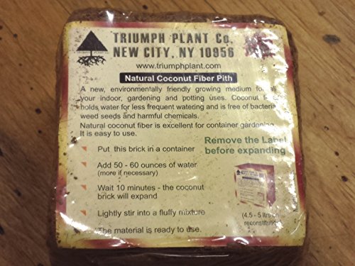 Triumph Plant Coco Coir Bricks - A Natural Additive to Potting Soil for Potted Plants & Gardens- Coconut Coir is a Sustainable Alternative to Peat Moss - Average Brick Size is 10 oz - 1 Brick - Thumbnail 2