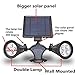 [400 Lumen Super Bright] HKYH 400 Lumen 2 Lamp Base 8 LED Solar Spotlight,360°angle Adjustable, Waterproof Solar Landscape Light, Solar Light Outdoor Garden for Wall, Patio, Deck, Pool Area, Etc.