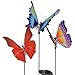 SOLARMKS Garden Solar Lights Outdoor Decorative Stake Lights,Chameleon Multi-Color Changing LED Fairy Garden Lights,3 Pack Solar Fiber Optic Butterfly Garden Decorative Lights