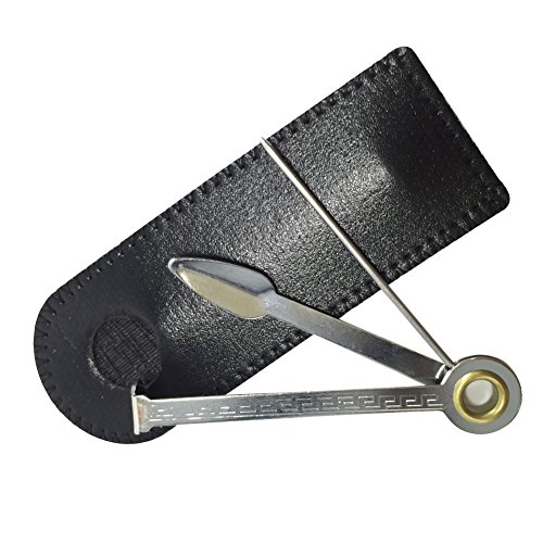 FULUSHOU (Black Leather Pouch )Tobacco Pipe Tool 3 In 1 Pipe Reamer Simple Pipe Knife