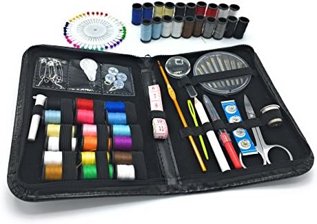 MYWONDERLING Sewing Kit 134 Premium Sewing Supplies 38 Spools Thread Colors Pin Clip Needle Scissor Thimble Tape Measure Compact Carrying Case Camper Traveller Emergency Tailor Home Office School