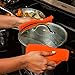 Premium Silicone Pot Holders for Kitchen - Easy to Clean Trivets for Hot Pots and Pans - This Kitchen Tool Works Well as Silicone Trivet, Hot Pads for Oven, Potholders (7x7 in, Orange, 1 Pair)