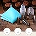 Cake Decorating Kit Pastry Tips, Food Grade Stainless Steel 6pcs Icing Piping Tips, Nozzles Set with Reusable Silicone Pastry Bag and Plastic Coupler, Baking Tools for Cake Cupcakes Cookies Decoration