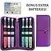 Lighted Crochet Hooks with Case, 6 pcs Set with 3 Pack Replacement Batteries - LED Lite Hooks with Ergonomic Soft Grip Handles - Set of 6 Hooks for Arthritic Hands - Size 4mm to 6.5mm (Purple)