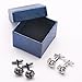 UHIBROS Mens Cuff Links Polished Finish Stainless Steel Luxury French Tuxedo Shirt Cufflinks for Men