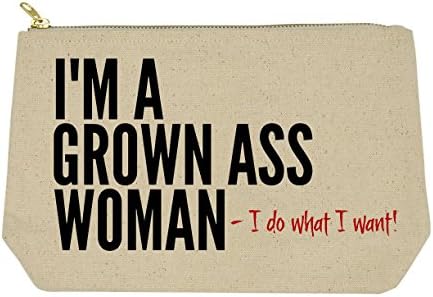 I Am A Grown Woman I Do What I Want Big Lined Makeup Bag for Travel Cosmetic Toiletries