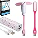 RoryTory 2600mah Pink Hearts Design USB Power Bank with LED Lamp and Fan 3pc Bundle Set