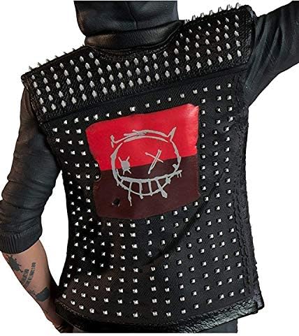 Men's Studded Silver Rivets Black Leather Biker Vest with Removable Hoodie XXS to 3XL