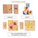 MEIGO Wooden Toys - Toddler Wooden Educational Preschool Dominoes Shape Puzzle Matching Game Building Blocks for Kids 1 2 3 4-5 Year Old Boys Girls (32PCS)
