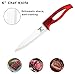 Moss & Stone Kitchen Cutlery White Ceramic Knife Set, Red Ceramic Knife Set and Fruit Peeler, Rust Proof & Stain Resistant, Kitchen Cooking Knife Set, 5 Pieces Red Knives