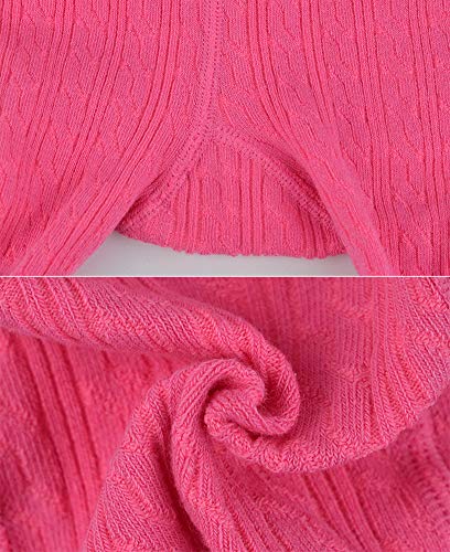 VWU Baby Long Socks Girls Tights Seamless Toddler Infant Pantyhose Leggings Stockings Thick Solid Cable Knit Cotton Baby Tights 2 Pack (White Grey, 12-24 months)