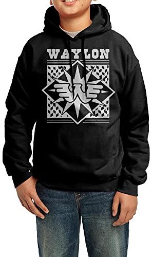 YHTY Youth Boys/Girls Hoodie Waylon Famous Singer Jennings Black Size L