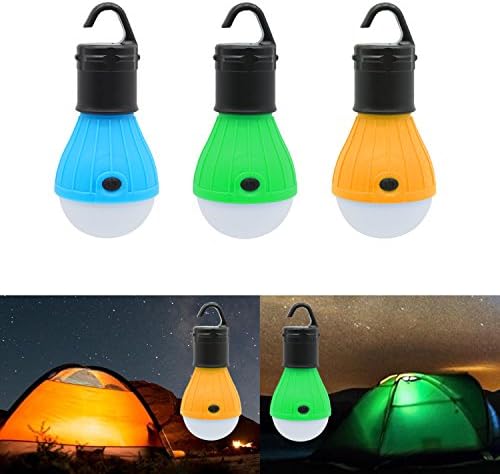 RECHING 3 Packs Portable Outdoor Tent Light Emergency Bulb Light for Camping, Hiking, Fishing,Hurricane, Storm, Outage