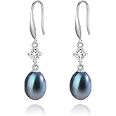 YAMI Pearl Drop & Dangle Earrings for Women, Freshwater/Saltwater Cultured Pearl in 925 Sterling Silver, Hypoallergenic Earrings for Sensitive Ears, Jewelry Gifts for Her, Every Day Wear Earrings