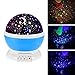 Baby Night Light Moon Star Projector 360 Degree Rotation,Romantic Starry Night Light Lamp Projection for Women Children Kids Bedroom Decor (Blue)