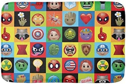 Bathroom Rug Mat (30X18 Inch),Extra Soft and Absorbent Rugs, Machine Wash/Dry,Floor Mats for Tub, Shower and Bath Room Marvel Emoji Characters Grid Pattern Bath mat