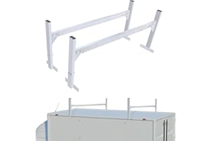 VEVOR Van Roof Ladder Rack, 2 Bars Aluminum Alloy, 400 LBS Capacity Rain-Gutter Rack, Adjustable Length 51.2" to 81.1", for C