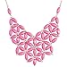 Jane Stone Pink Fashion Necklace Tessellate Necklace Net Statement Beaded Jewelry Bib Jewellery for Women Party Gift(Fn0511-Pink)