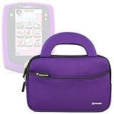 Evecase LeapFrog LeapPad Glo / LeapPad 3 Kids Learning Tablet Ultra Portable Travel Carrying Neoprene Sleeve Case Bag with Handle & Accessory Pocket - Purple