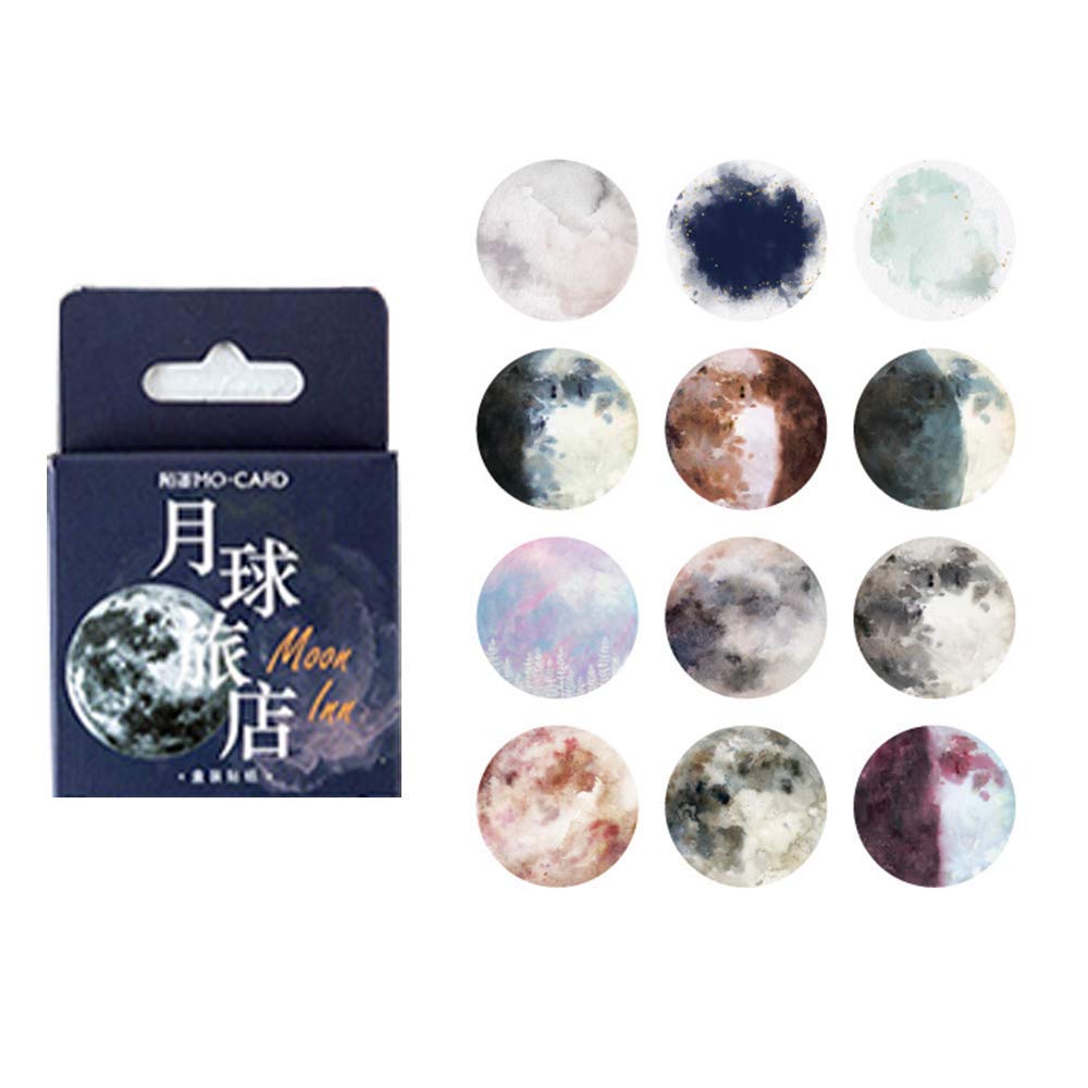 Moon Sticker for Journaling Scrapbooking Planner Diary Albums Letter Decoration Label Sticker 46pacs
