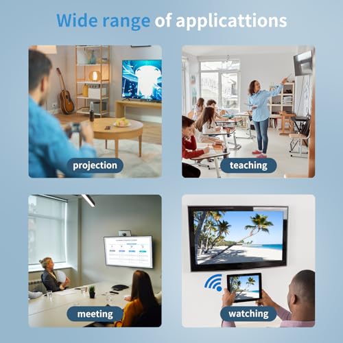 4K Wireless HDMI Display Adapter,TV Adapter for The APP YouTube,for i-Phone, i-Pad, Android, Tablet, Laptop,Windows to HDTV/Monitor/Projector, Compatible Miracast, AirPlay, DLNA