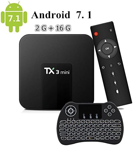 Free Wireelss Keyboard, TX3 Mini Android 7.1 TV Box with Amlogic S905W Quad Core 2GB 16GB 1080P 4K 3D Smart Media TV Box