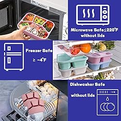 8 Pack Bento Box, Lunch Containers Wheat Straw Meal