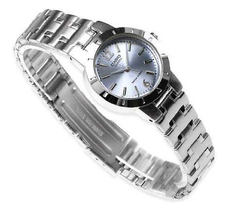 Casio Women's Quartz Analog LTP-1177A-2A Light Blue Analog Quartz Dial Silver Metal Fashion Watch