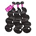 Brazilian Body Wave 3 Bundles Virgin Brazilian Hair 100% Unprocessed Human Hair Extensions (10.10.12, natural color)