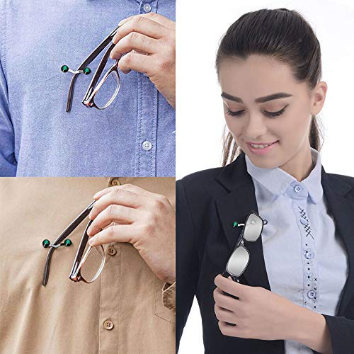Magnetic Eyeglass Holder for Men & Women, Sunglasses, and Safety Glasses, Easy to Use Portable Eyewear Holder, Stainless Steel (Pack of 3)