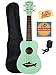Kala MK-SS-GRN Makala Shark Soprano Ukulele - Surf Green Bundle with Gig Bag, Tuner, Austin Bazaar Instructional DVD, and Polishing Cloth