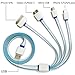 Gempion Multi Charging Cable, 3ft 4 in 1 USB Charger Connector for iPhone 6s, 6 Plus, 5S, Micro USB for Samsung Galaxy S6 S5 S4 Note 3 Power Bank Portable Charger and More (White & Blue)