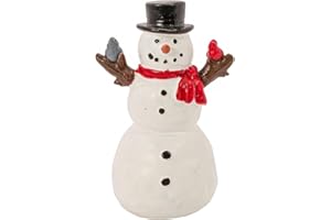 FG Square Snowman & Bird Accessories Figurines | Christmas Village House Collection for Christmas Decorations and Gift