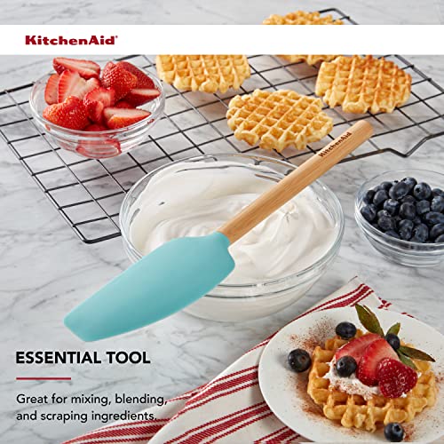KitchenAid Universal Bamboo Handle Mixer Spatula, One size, Aqua Sky