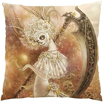 Gygarden Hot Dia de los Muertos Hidden Zipper Home Sofa Decorative Throw Pillow Cover Cushion Case Square 16X16 Inch Two Sides Design Printed Pillowcase