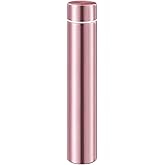 Vesici 1 Pack Slim Water Bottle 8.8 oz Small Stainless Steel Purse Compact Insulated Water Bottles Camping Travel Backpack Pocket Flask for Car Cold Coffee Tea (Rose Gold)