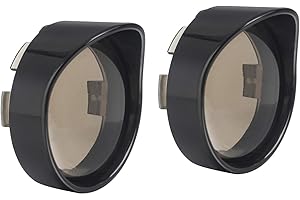 NTHREEAUTO 2 Inch Bullet Smoked Turn Signal Lens Cover with Black Visors Bezels Compatible with Harley Sportster Dyna Softail Street Glide Road King